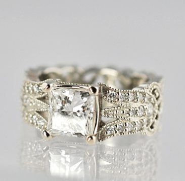 Center cut diamond engagement ring