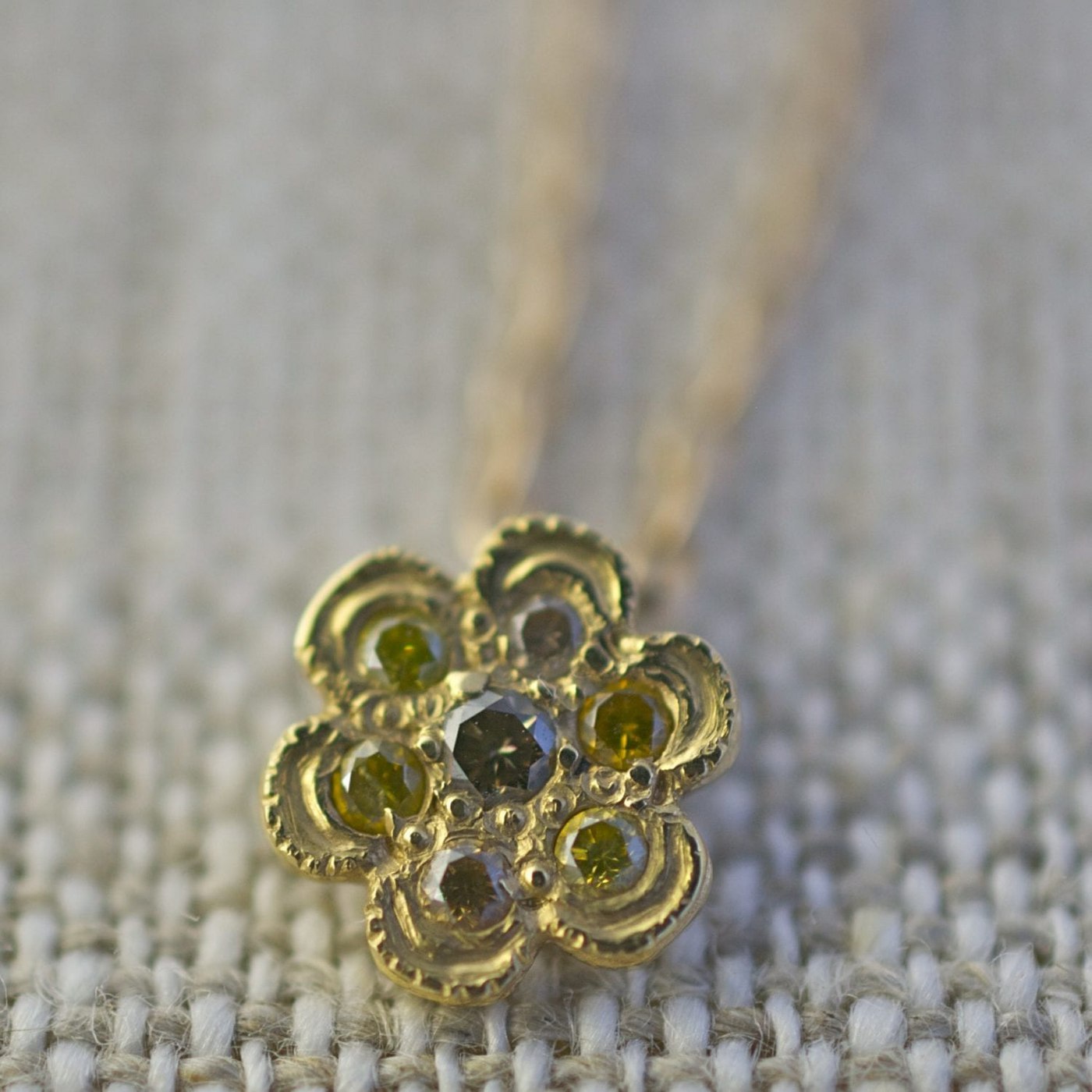 Custom floral necklace pendant