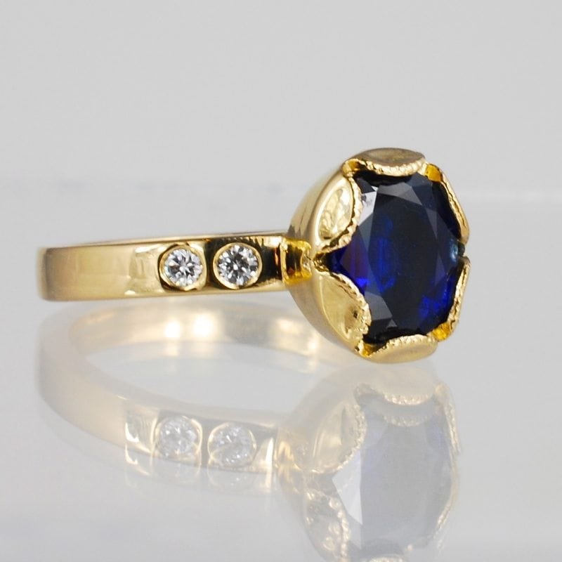 unique blue sapphire engagement ring
