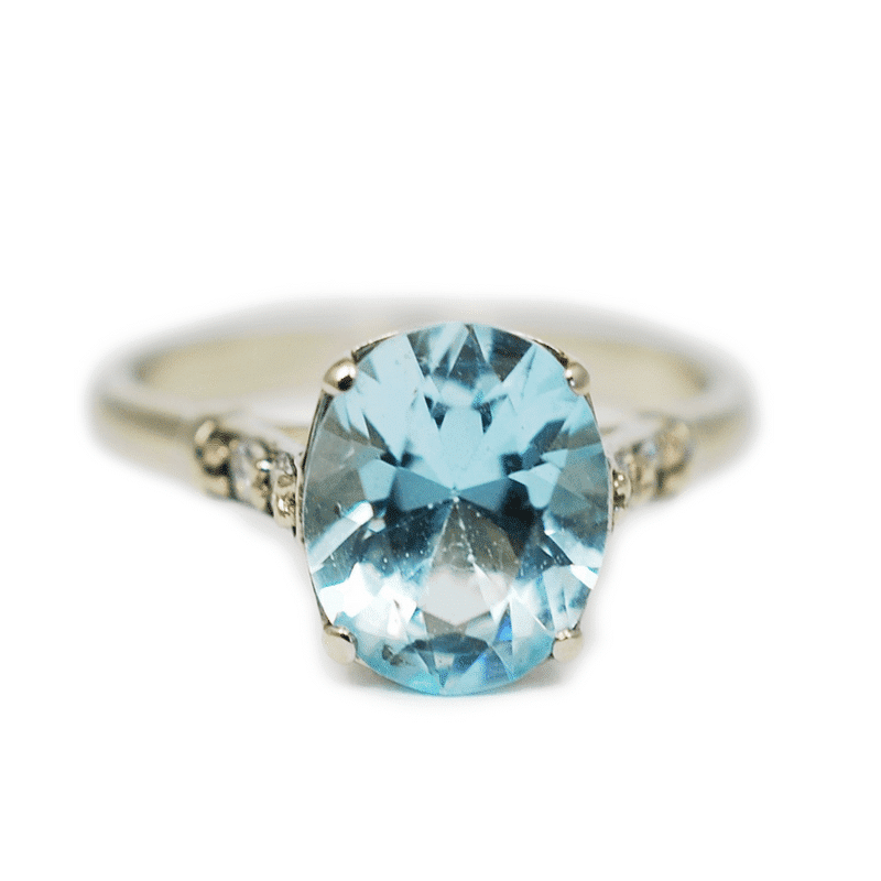 3-Carat Blue Topaz Ring