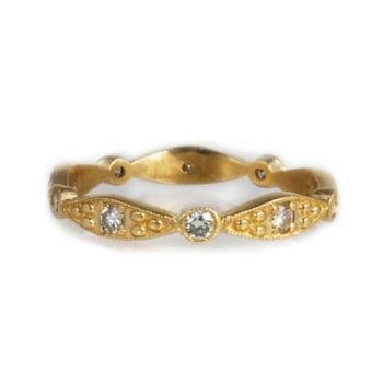 Yellow gold diamond custom wedding band