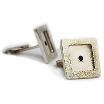 Sterling silver with midnight blue sapphire gem custom cuff links Brett