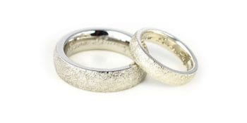 Platinum engraved custom wedding rings