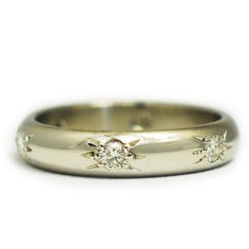 Unique wedding ring palladium diamond