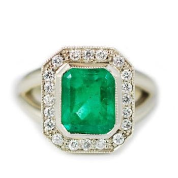 Emerald and Diamond Ring Push Present Erika