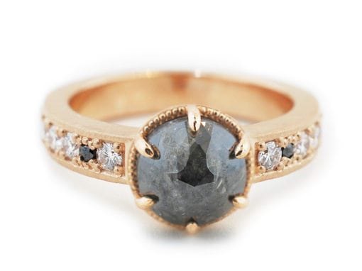 ROSE GOLD BLACK DIAMOND ENGAGEMENT RING