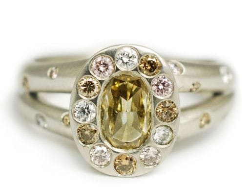 PLATINUM CHAMPAGNE DIAMOND RING