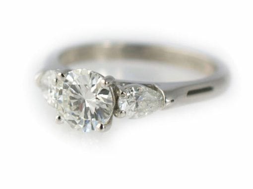 PLATINUM ROUND PRONG HIDDEN MESSAGE DIAMOND RING