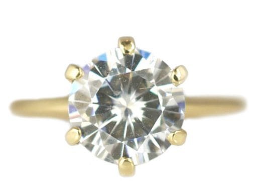 SOLITAIRE CUT YELLOW GOLD ENGAGEMENT RING