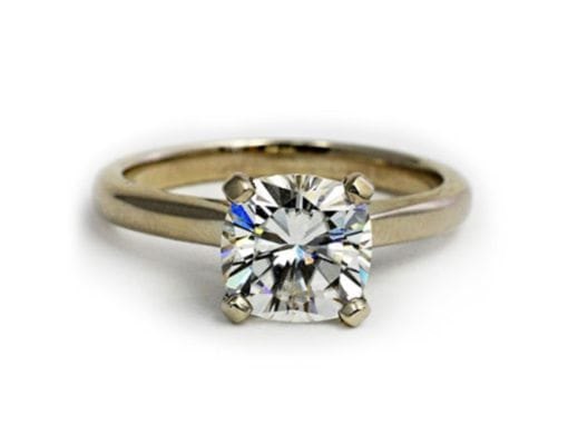 CONFLICT FREE WHITE GOLD SOLITAIRE DIAMOND RING