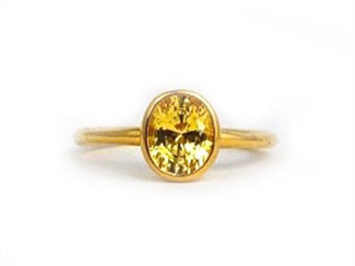 OVAL CUT YELLOW SAPPHIRE GOLD RING