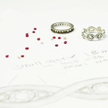 Custom process of the Devon repurposed ruby engagement ring by Abby Sparks Jewelry.