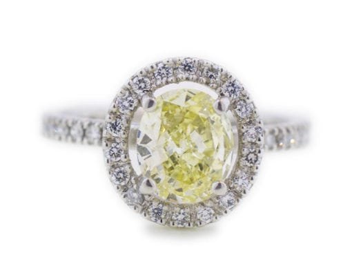 PLATINUM YELLOW DIAMOND ENGAGEMENT RING