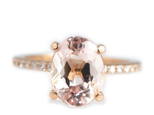 ROSE GOLD OVAL CUT MORGANITE ENGAGEMENT RING