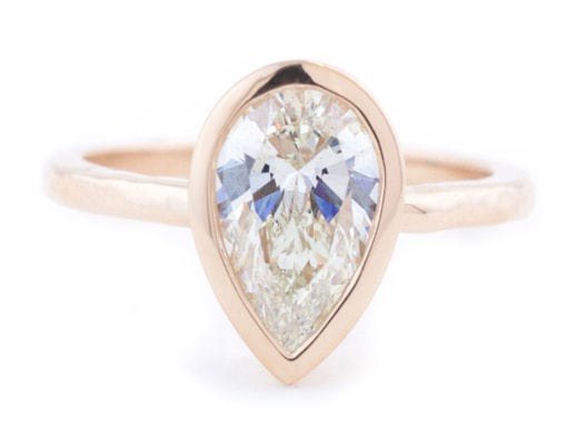 ORGANIC ROSE GOLD PEAR SHAPED RING