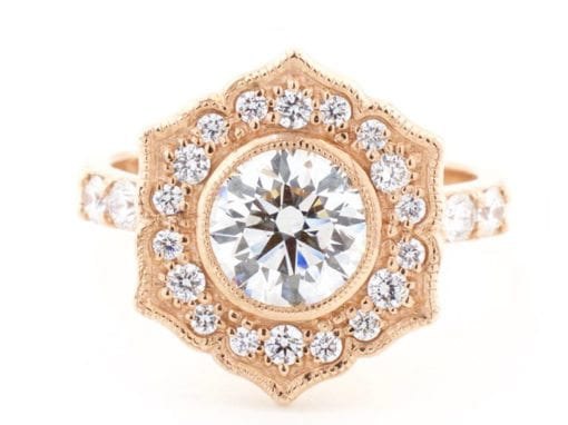 ROSE GOLD FLORAL INSPIRED ENGAGEMENT RING