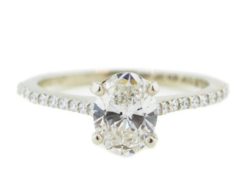 WHITE GOLD OVAL LAB GROWN DIAMOND ENGAGEMENT RING