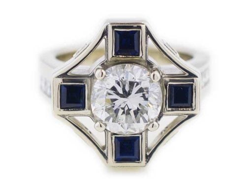 REPURPOSED DIAMOND AND SAPPHIRE RING