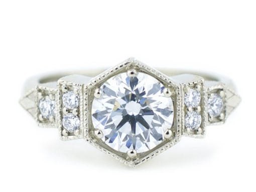 HEXAGON ART DECO ENGAGEMENT RING