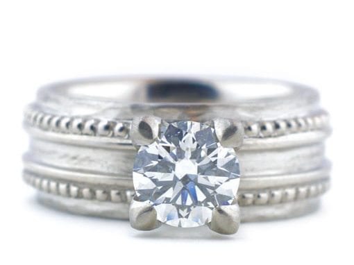 PALLADIUM BRAIDED SOLITAIRE RING