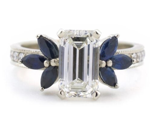 Vintage Diamond and Sapphire Starburst Ring