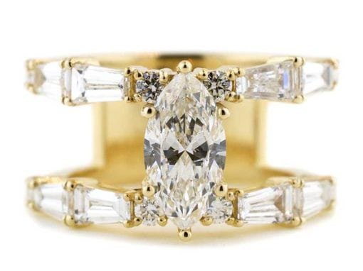 Double Band Marquise Diamond Ring