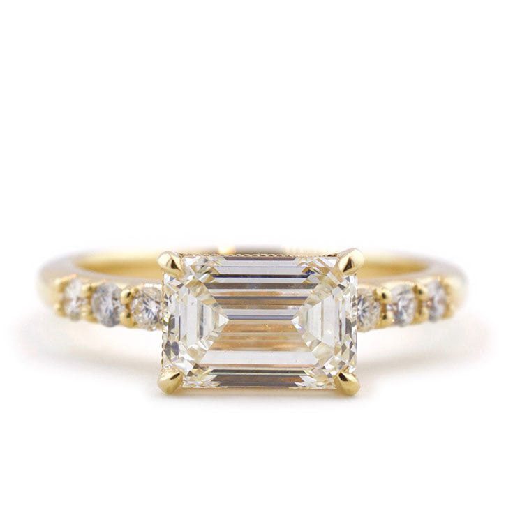 East-West Emerald Cut Engagement Ring | Abby Sparks Jewelry