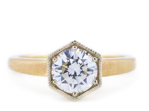 Hexagon engagement ring
