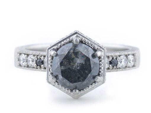 Rough Diamond Hexagon Ring