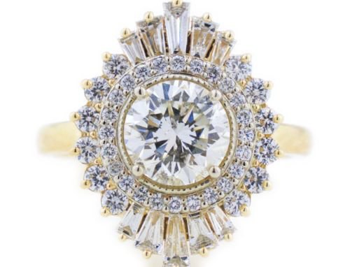 Art Deco Starburst Engagement Ring