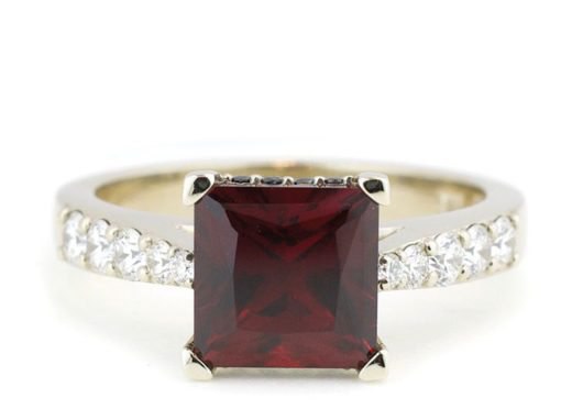 Princess Cut Ruby Ring