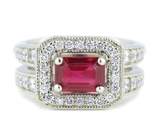 Split Band Ruby Engagement Ring