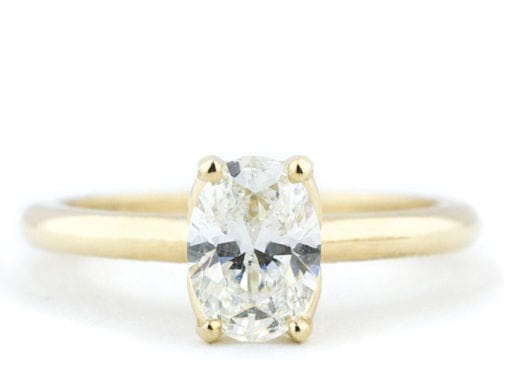 Oval Diamond Solitaire Ring