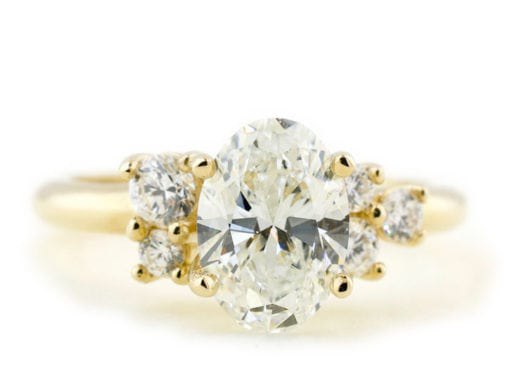 Asymmetrical Oval Cluster Ring