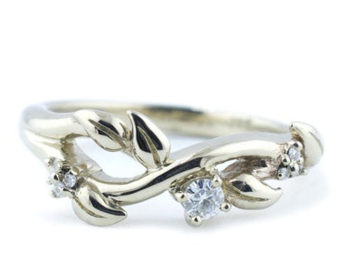 Twig and Leaf Engagement Ring