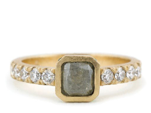 Raw Diamond Octagon Ring