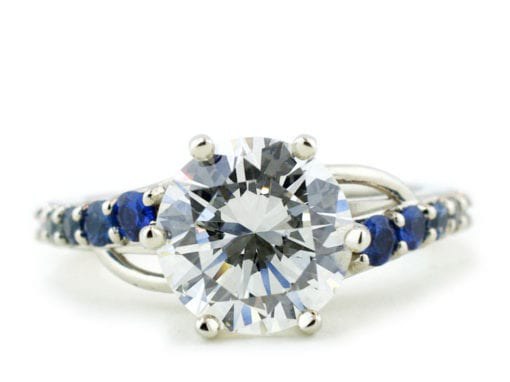 2 Carat Diamond Ombre Sapphire Ring