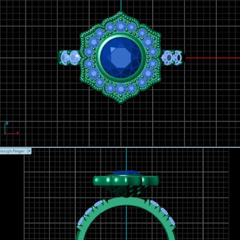 Custom engagement ring CAD by Abby Sparks Jewelry