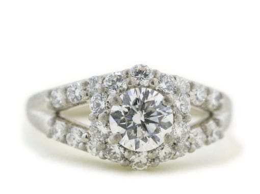 Split Band Diamond Engagement Ring