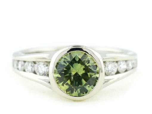 Green Montana Sapphire Engagement Ring
