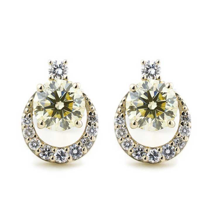 Yellow Diamond Stud Earrings | Custom Jewelry