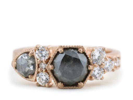 Raw Diamond Rose Gold Ring