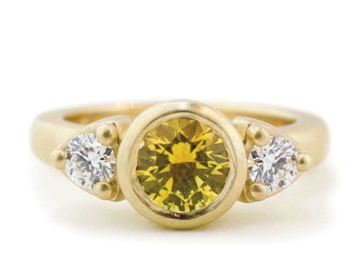 Yellow Sapphire Geometric Engagement Ring