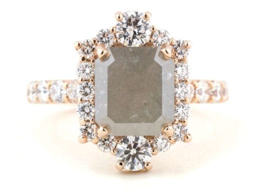 ROSE CUT ROUGH DIAMOND ENGAGEMENT RING