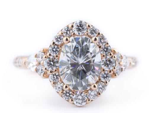 Oval Halo Moissanite Engagement Ring
