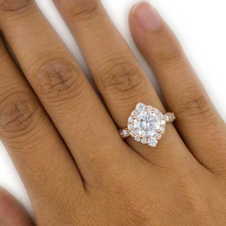 Recessed halo engagement on sale ring