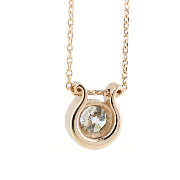 Diamond Horseshoe Pendant Necklace | Custom Jewelry