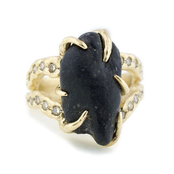 Earth Gems Jewelry Meteorite Gemstone Ring Sterling Silver Ring Rough  Gemstone Ring for Women - Walmart.com