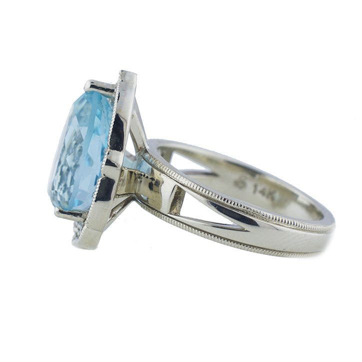 Pear Shaped Aquamarine Engagement Ring | Custom Engagement Rings