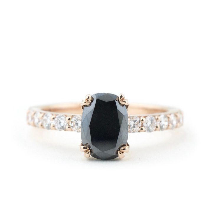 Modern Antique 14K Black Gold 3.0 Carat Alexandrite Black Diamond Solitaire Wedding  Ring R514-14KBGBDAL | ClassicEngagementRing.com